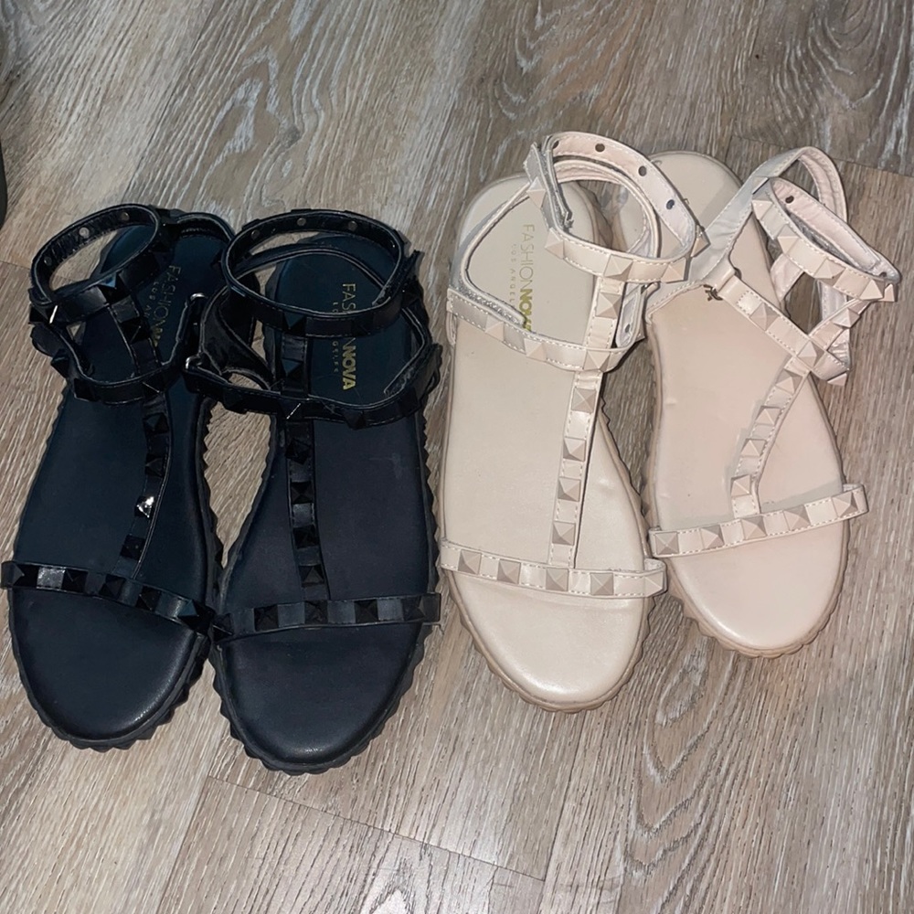 Fashion nova studded sandals size 8